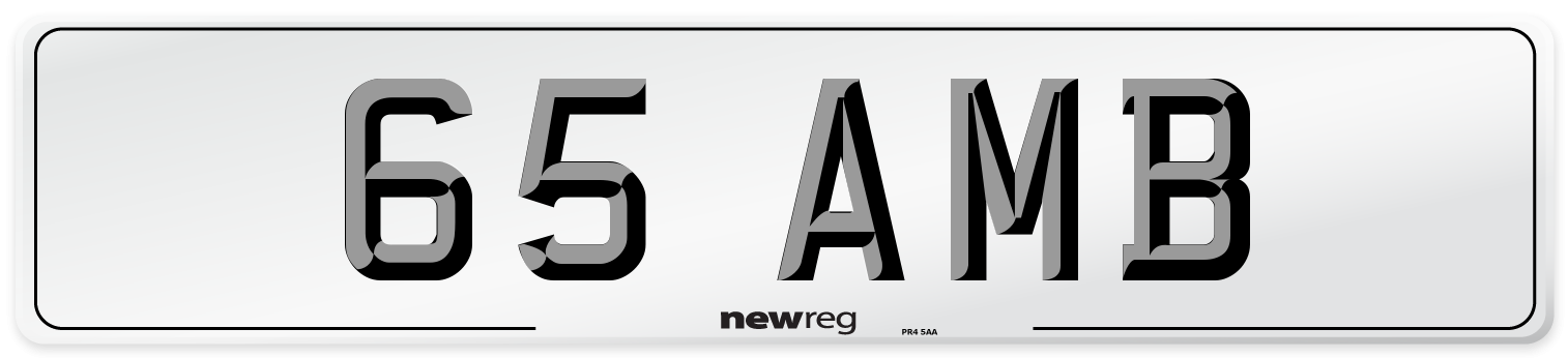 65 AMB Number Plate from New Reg